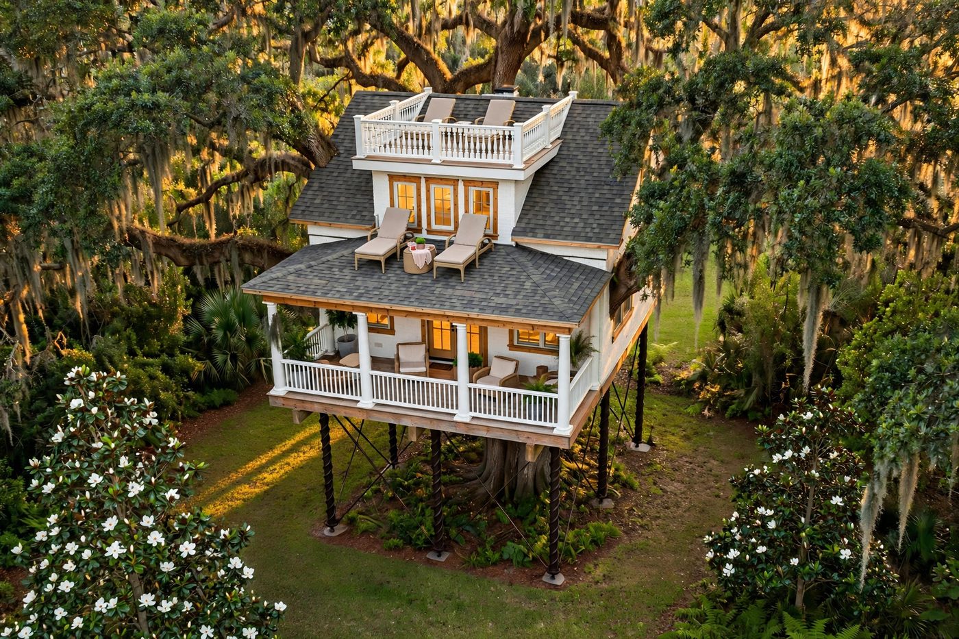 The Widow's Walk from above — Magnolia House collection, Rose Homes Luxury Builds