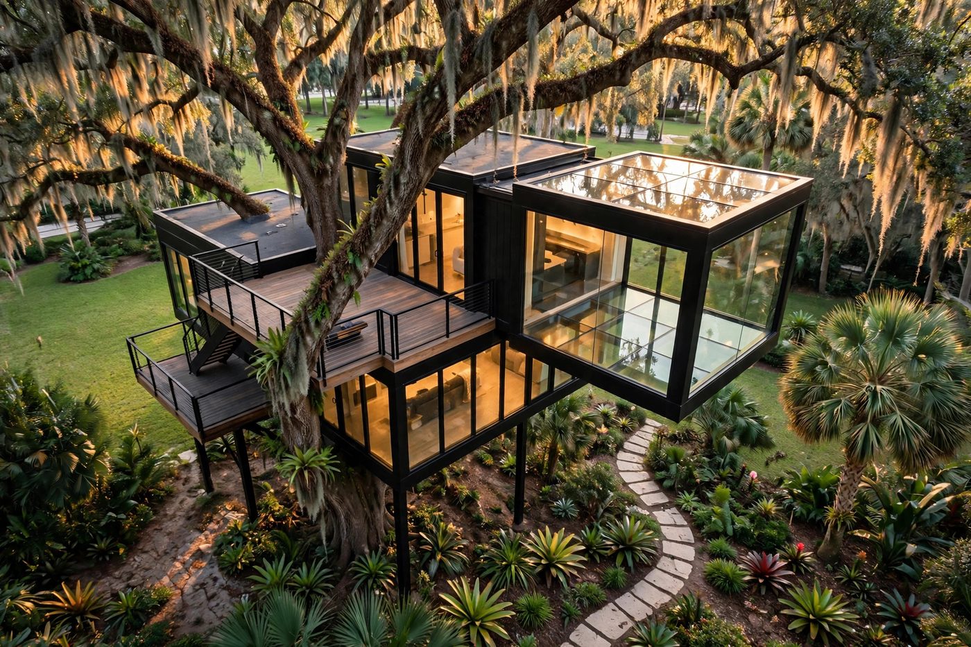 The Cube from above — Smart Glass collection, Rose Homes Luxury Builds