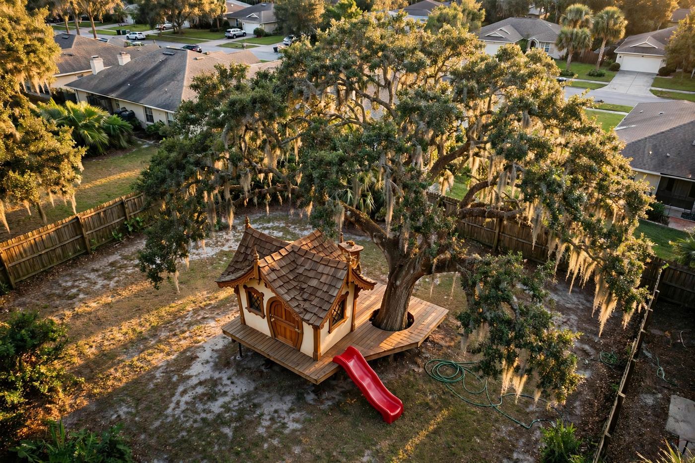 The Gingerbread House from above — Storybook Cottage collection, Rose Homes Luxury Builds